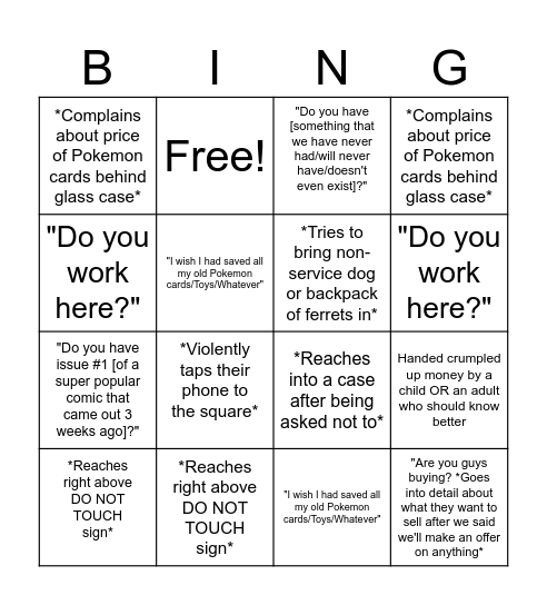 COMICAZI BINGO Card