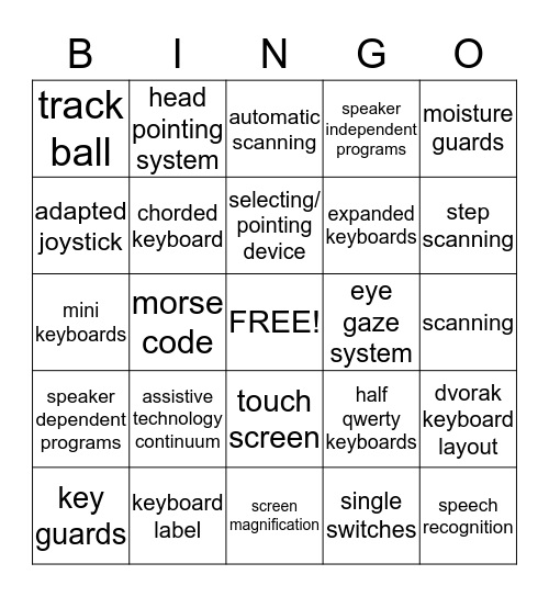 cha Bingo Card