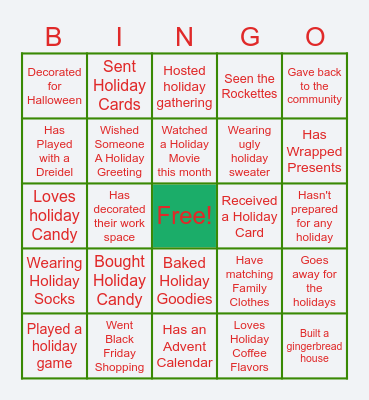 Holiday Bingo 2 Bingo Card