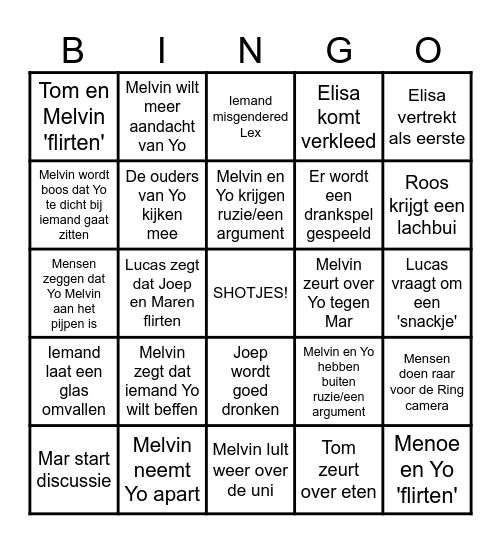 Verjaardag bingo Card