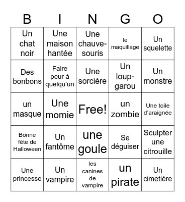 Halloween Bingo! Bingo Card