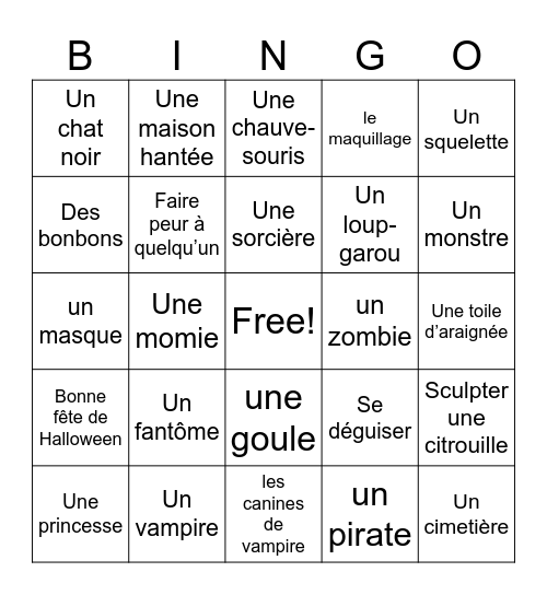 Halloween Bingo! Bingo Card