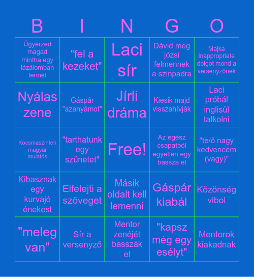 SátorBingó kettőezerhuszonnégy Bingo Card