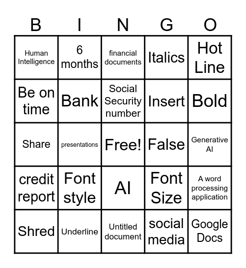 Halloween Bingo - Identity Theft, Docs, AI Bingo Card