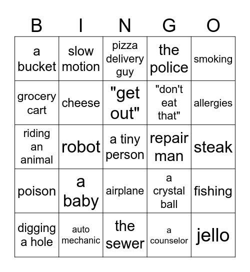 Monster Box Improv Bingo 5 Bingo Card