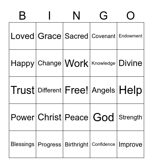 O Youth of the Noble Birthright Bingo Card