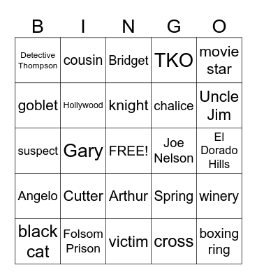 A DEADLY MATCH Bingo Card