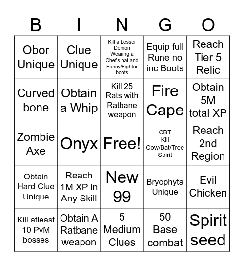 Cheese Bois Bingo Card