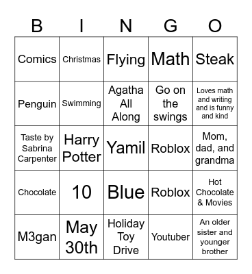 SVOY Honored Hero Bingo Card Bingo Card