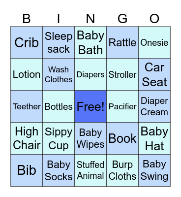 Brooke's Baby Bingo Card