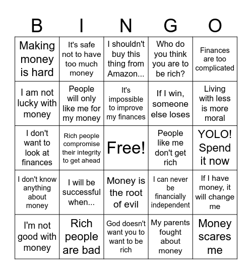 Catabolic Money BINGO! Bingo Card