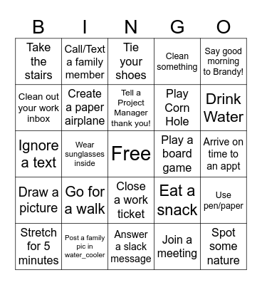 Bug Bash - 11/7 Bingo Card