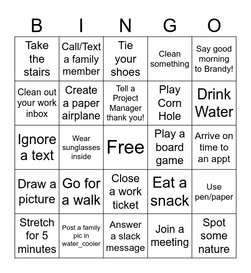 Bug Bash - 11/7 Bingo Card