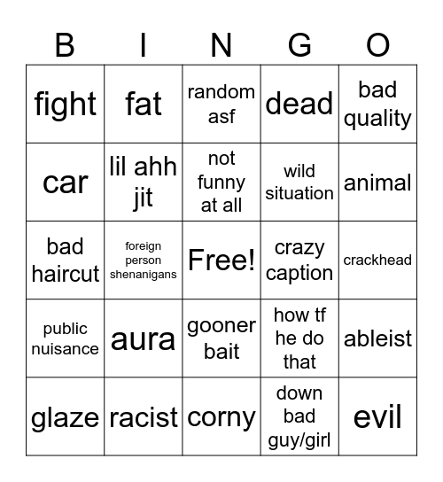 ig reels bingo Card