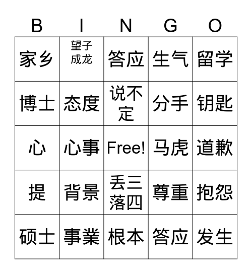 Tyler Chau Bingo Card