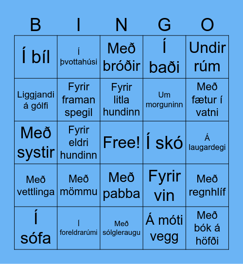 Lestrarbingó! Bingo Card