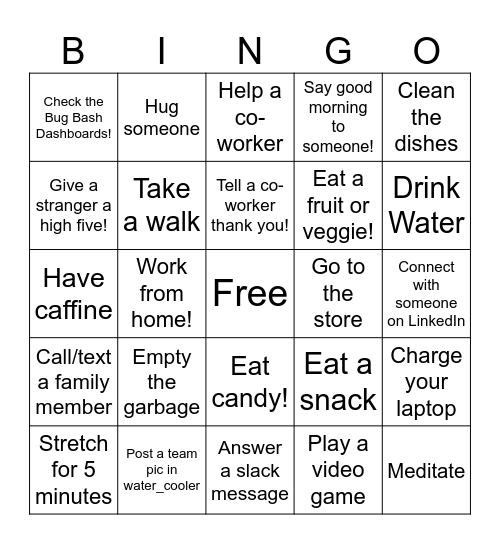 Bug Bash - 11/8 Bingo Card