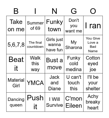 SNB Back to School Retro Disco PART 1 Bingo Card