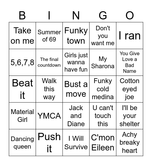 SNB Back to School Retro Disco PART 1 Bingo Card