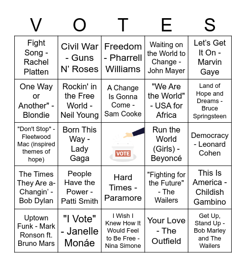 SONGS ABOUT Bingo Card