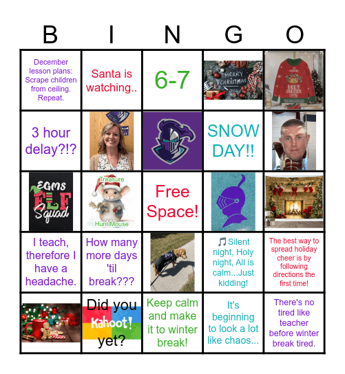 EGMS Courtesy Committee Christmas Bingo 2025 Bingo Card