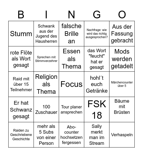 Streambingo Card