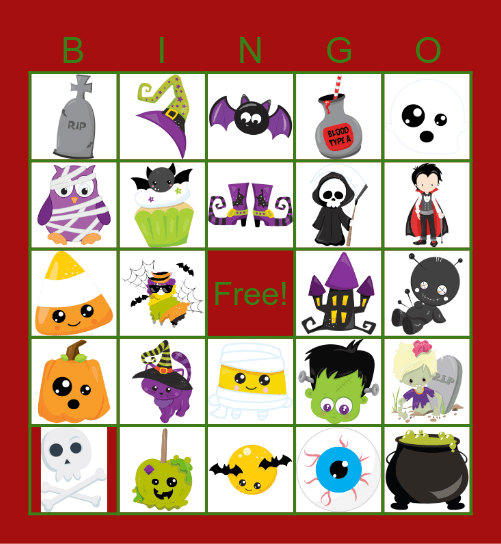 HALLOWEEN CHARACTER BINGO Card