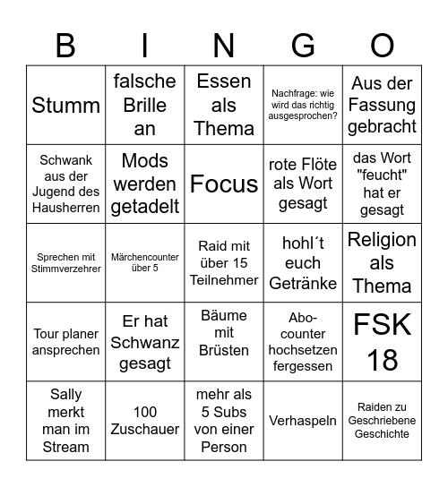 Streambingo Card