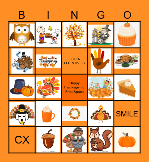 THANKSGIVING BINGO Card