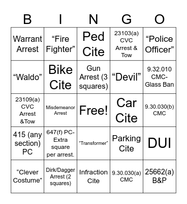 Halloween Bingo Card