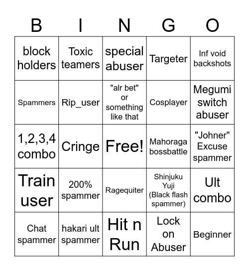 JJS BINGO Card