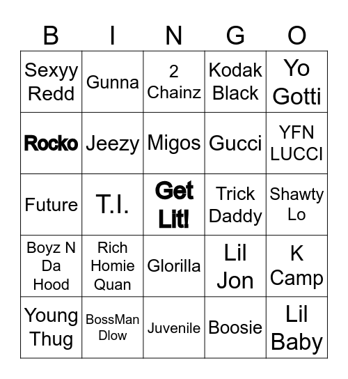 Get Lit Bingo Card