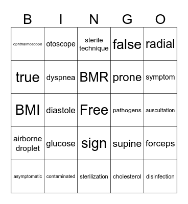 CMA  #1-7 Bingo Card