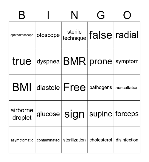 CMA  #1-7 Bingo Card