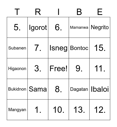 INDIGENOUS PEOPLE Bingo Card