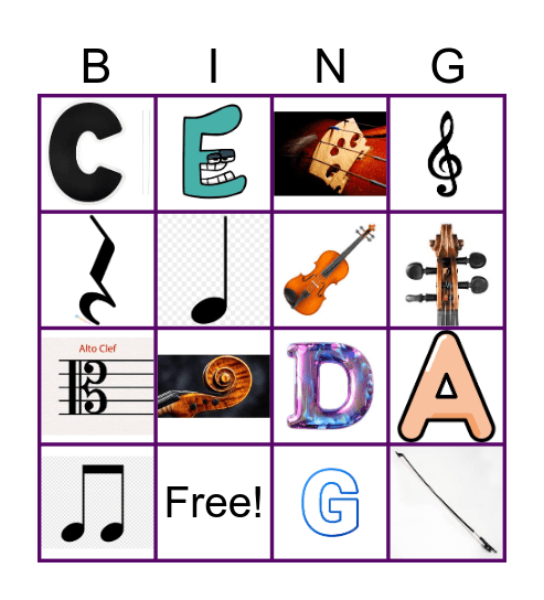 Music BINGO Card