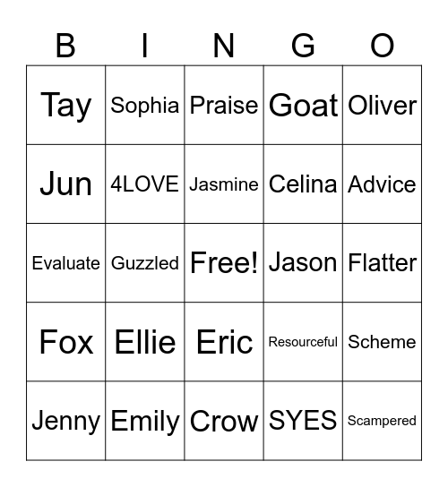 4C BINGO Card