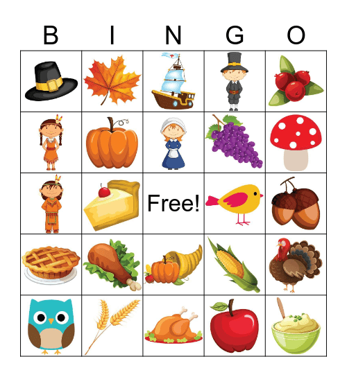 Thanksgiving Bingo Card