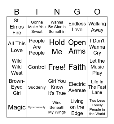 Name That Tune #3 Bingo Card