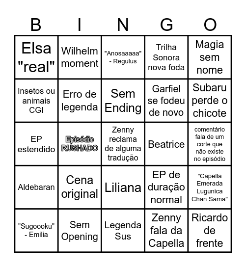 BINGO EPISÓDIO 5 Bingo Card