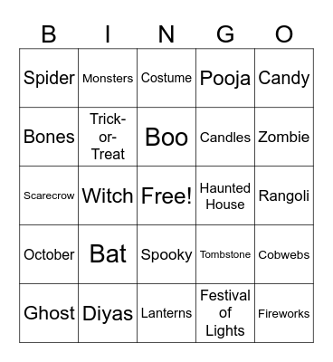 Fall Fiesta Bingo Card