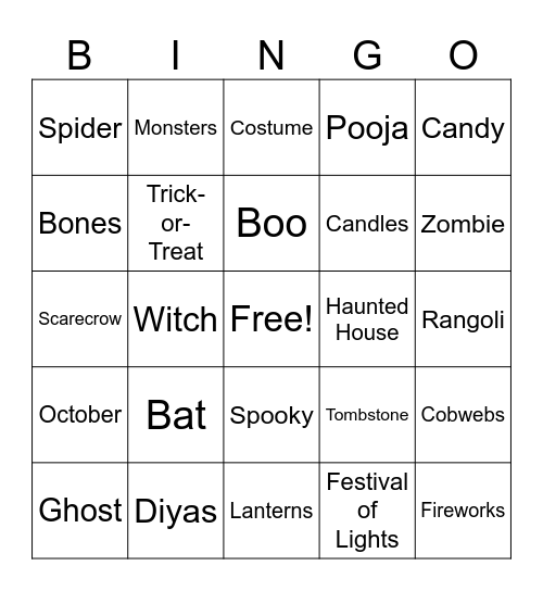 Fall Fiesta Bingo Card