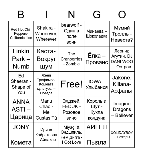 Yanga ticket 1 Bingo Card