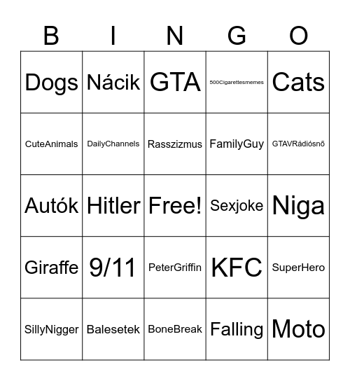 Insta reels bingo Card