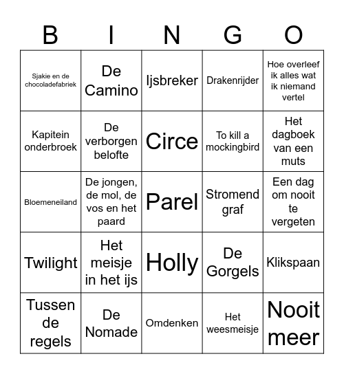 BOEKEN BINGO Card