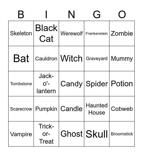 HALLOWEEN Bingo Card