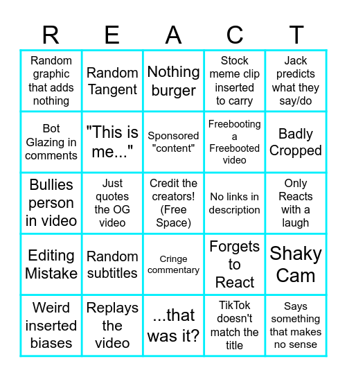 JJJackfilms BBBingo (Free Edition) Bingo Card