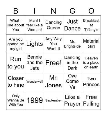 Poltergeist Bingo Card
