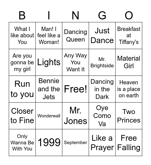 Poltergeist Bingo Card