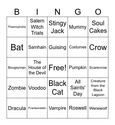 Happy Halloween! Bingo Card